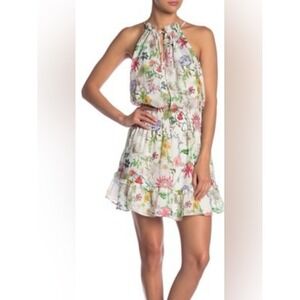 Parker - 100% Silk Serenity Floral Sleeveless Dress - Multi Color - Size Medium